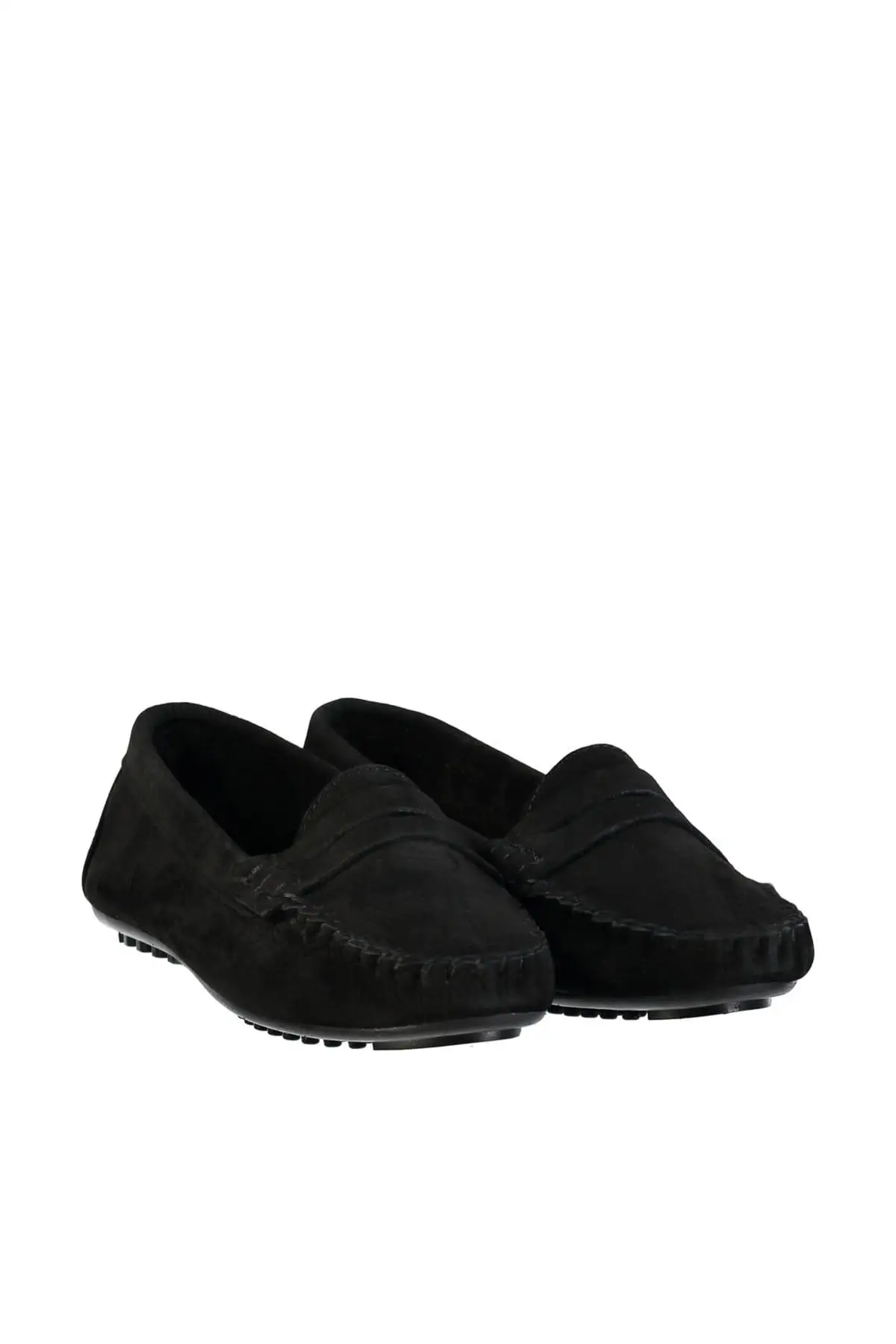 Trendyol/женские лоферы из натуральной кожи черного нубука TAKSS19TL0007|Обувь без каблука|