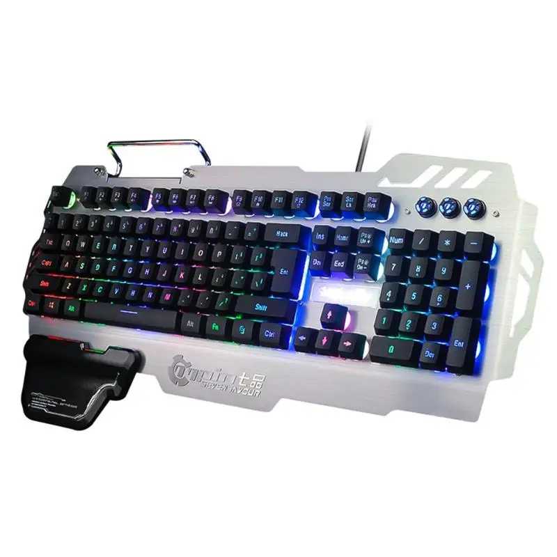 

Клавиатура игровая Проводная с RGB-подсветкой, USB PK-900, 104 клавиши, с подставкой, для настольного компьютера, ноутбука, ПК
