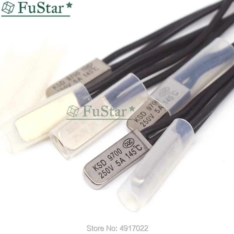 5PCS KSD9700 250V 5A Normally Close Bimetal Disc Temperature Switch NC Thermostat Thermal Protector 40~135 degree centigrade Hot |