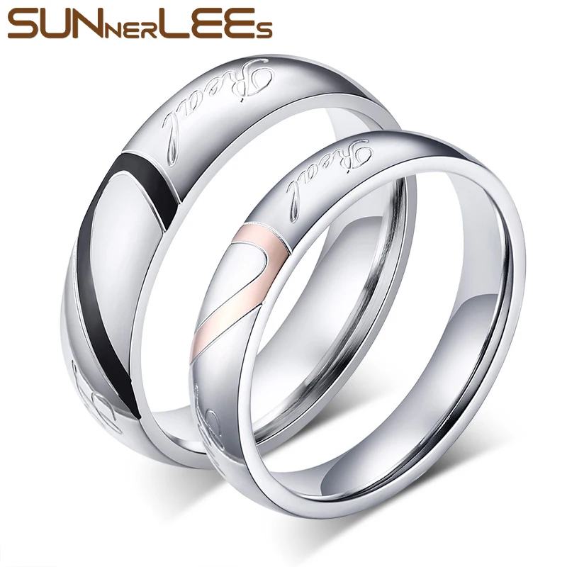 SUNNERLEES модные ювелирные изделия из титановой нержавеющей стали парные кольца