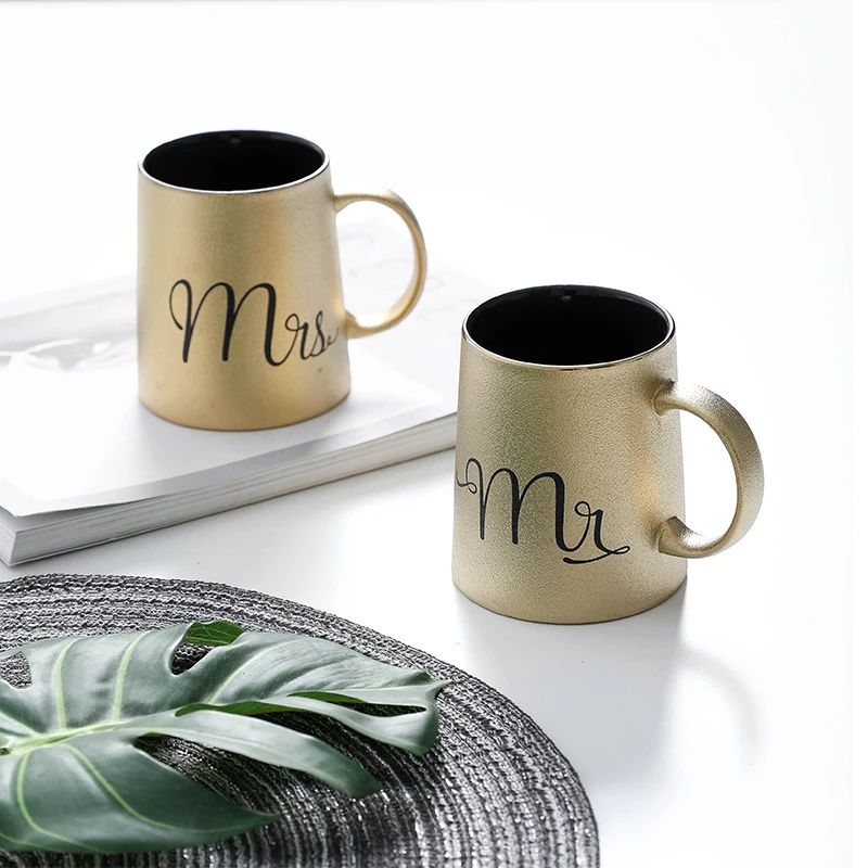 Золотая кофейная кружка Mr and Mrs чайные молочные чашки Креативный Свадебный
