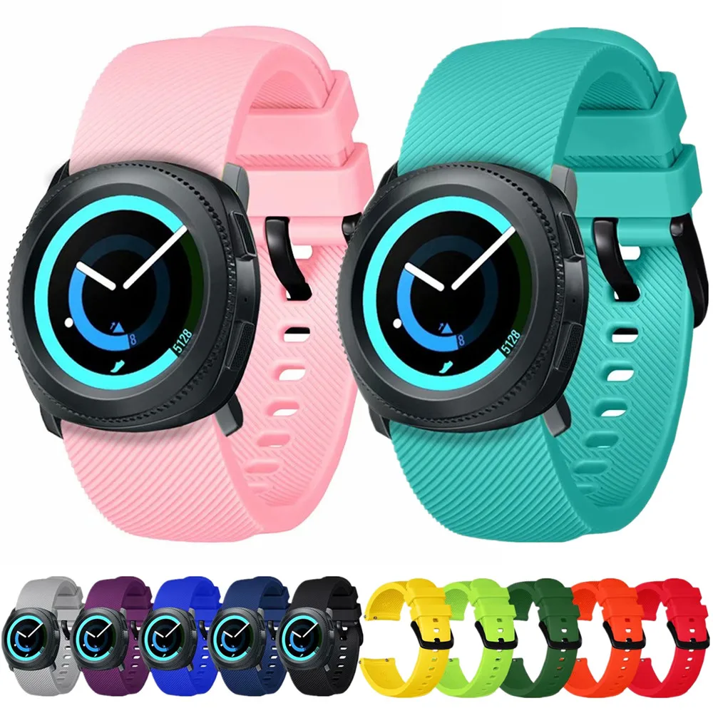 Ремешок для часов спортивный мягкий силиконовый ремешок сменный Samsung Gear Sport 20 мм