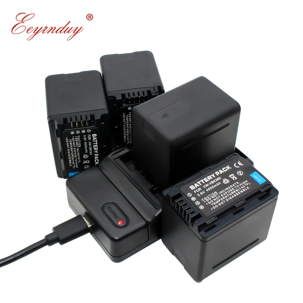4 шт. VW VBK360 Li Ion bateria зарядное устройство набор для Panasonic HDC TM40 TM41 TM55 TM60 TM80 TM90 SD40