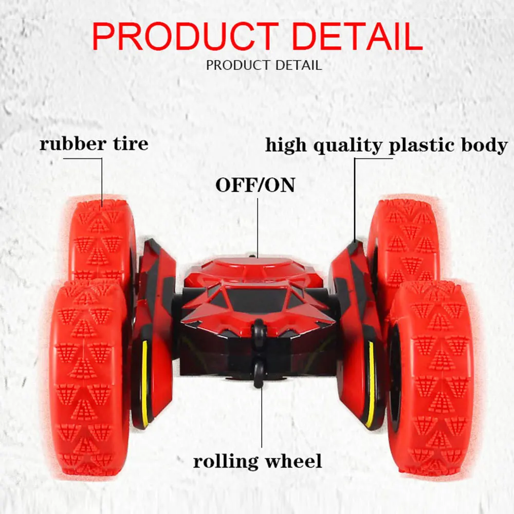 7 шт. RC Stunt Car Off Road Электрический гоночный автомобиль Двусторонняя 360 градусов