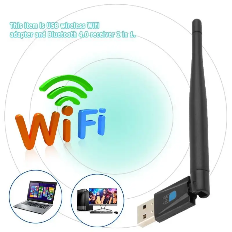 USB Сетевая карта беспроводной Bluetooth 4 0 WIFI стабильная передача черный двойной