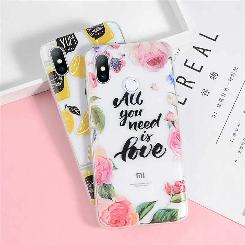 Lovebay лимонные цветы фруктов с рисунком Письмо Мягкий силиконовый чехол для Xiaomi