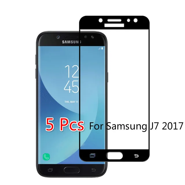 Защитное стекло для Samsung Galaxy J7 2017 полное покрытие 9H 5 шт. | Мобильные телефоны и