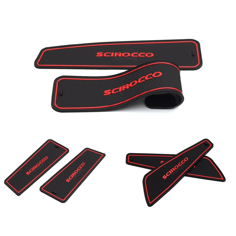 7x Car Inner Gate Slot Pad Non-slip Cup Mats Anti Slip Door Groove Mat Interior Accessories Styling For VW Scirocco 2009 - 2016 |