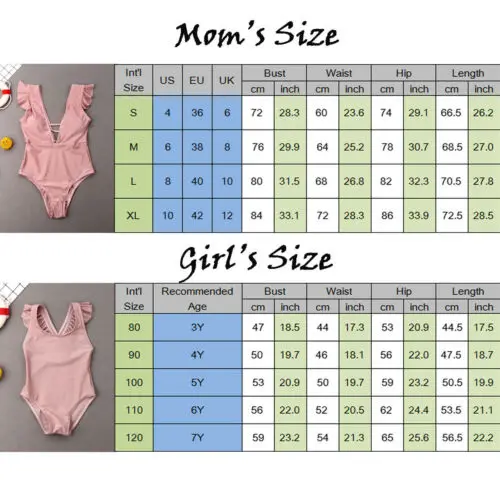 Женский слитный купальник летний семейный монокини для мамы и дочки