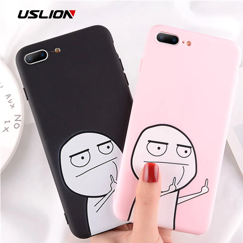 Чехол USLION Funny Man для iPhone 12 6 7 8 Plus X XR XS Max чехлы 6S мягкий силиконовый чехол на заднюю
