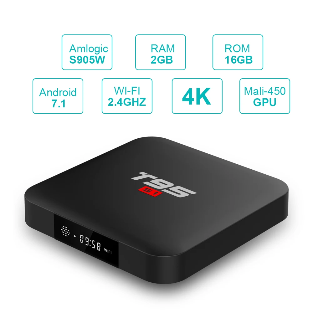 ТВ приставка AKASO T95 S1 Android 7 1 2 Гб 16 четырехъядерный процессор Amlogic S905W 4 ГГц WiFi