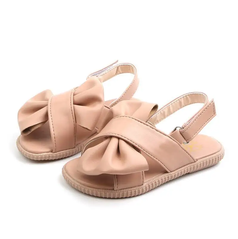 

2020 Fashion Children Bow Sandal Flat Open Toed Sandals Girl Princess Beach Sandals Kids Soft Sandals Baby Shoes