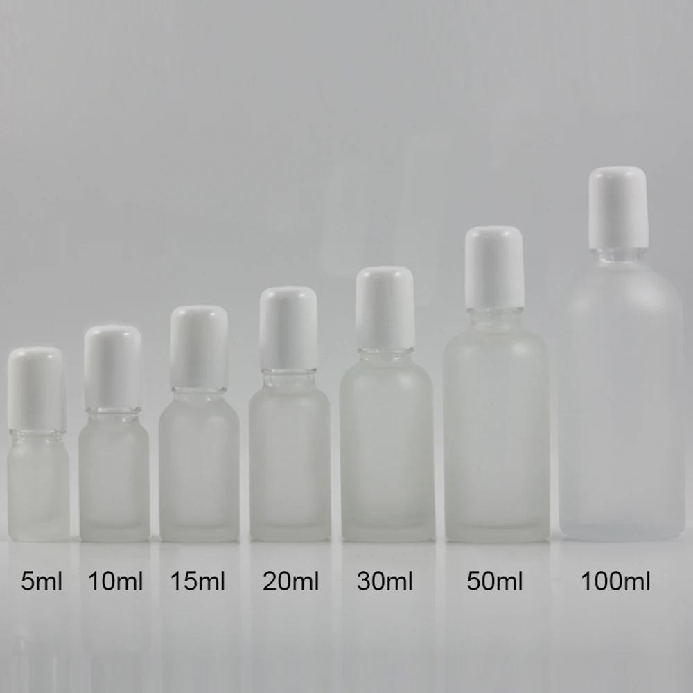 Body Massage 5ml Frosted Glass Roll Bottle, Body Bottle Deodorant Ball Bottle With Glass And Metal Roller