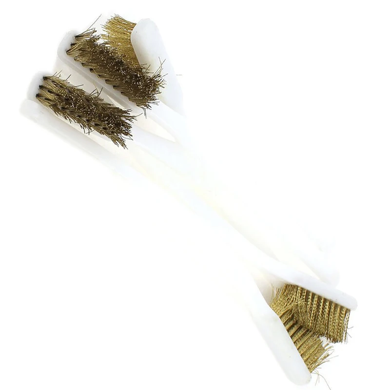 Promotion! Brass Wire Brush Length 18 cm plastic handle brass with cleaning brush 6 pieces | Дом и сад