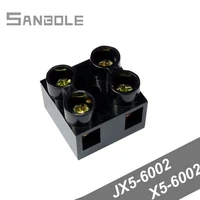 x5 6002 terminal block fixed type black base connection terminals dual row connector seat jx5 6002 with 4 screws 2p 60a 10pcs