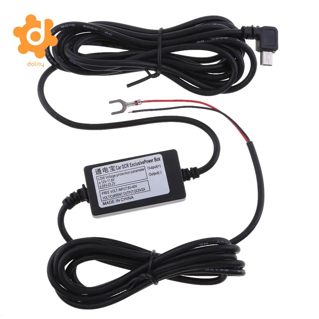 Автомобильный видеорегистратор наборы Hardwire 8/36V до 5V 3A Mini USB левый адаптер сгиба