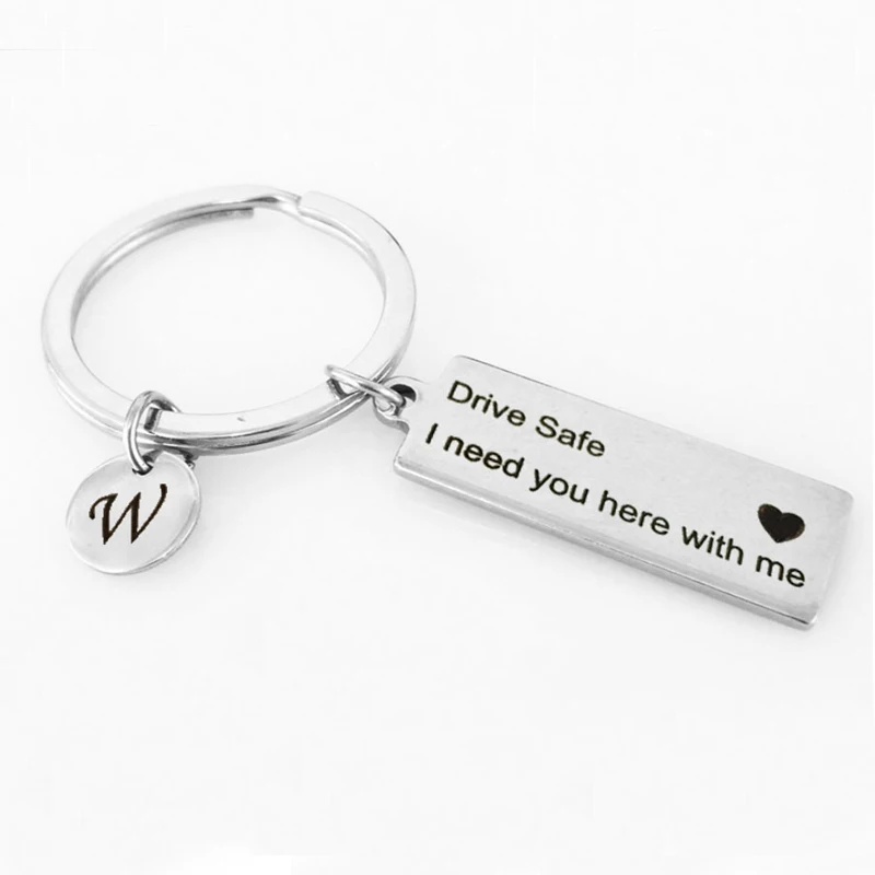 Индивидуальный брелок A-Z 26 исходных букв гравированный Сейф для вождения мне