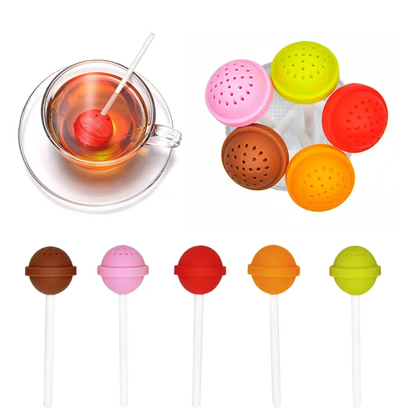Кухонные приспособления для заварки чая силиконовое ситечко в форме леденца 1 шт.