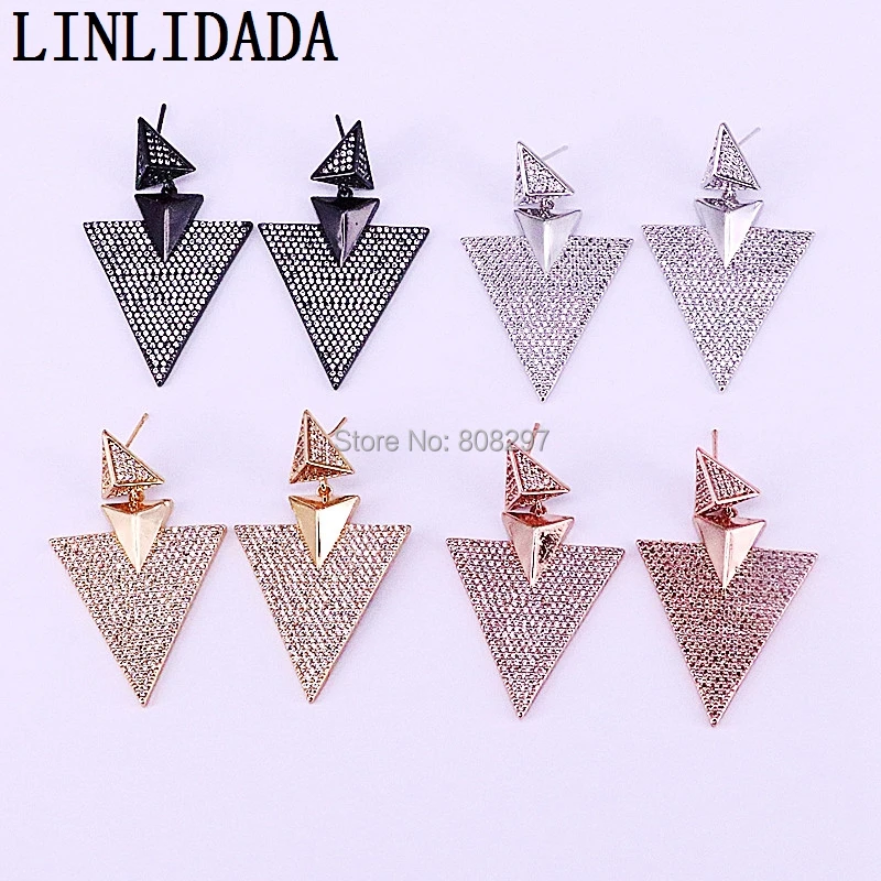

3Pair New Fashion Micro Pave CZ Drop Earrings Mixed Color Zirconia Dangle Earring for Women LL-E013