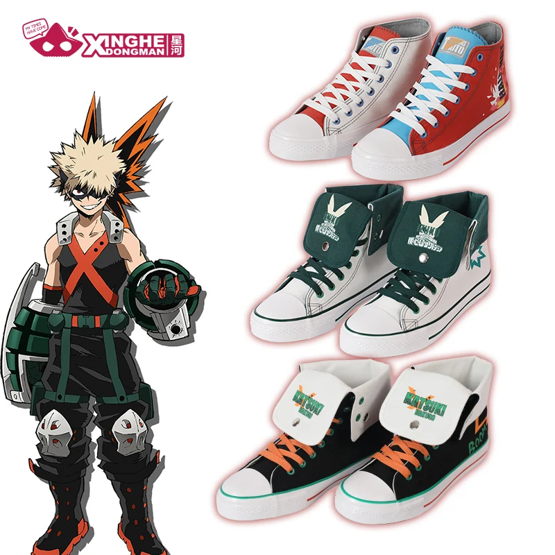 

Milky Way Anime My Hero Academia High Top Canvas Izuku Midoeiya Sneakers Shoto Todoroki Canvas Bakugo Katsuki Unisex cosplay