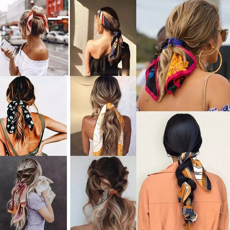 

SALE Floral Streamers Elastic Hair Bands Bow Hair Ties For Women girls Hair Scarf Scrunchies Ribbon Hair Rope Accessories