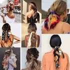 Женские резинки для волос с цветочным принтом, эластичные резинки для волос с бантом, аксессуары для волос