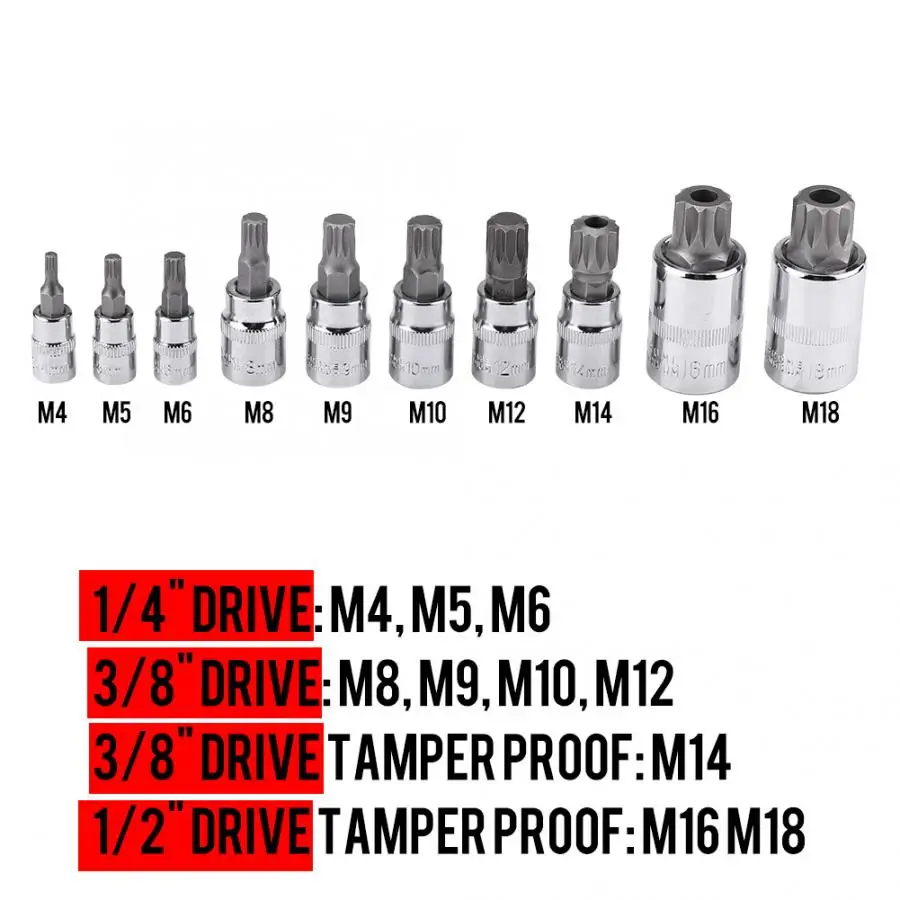 10 шт. 12 точечный тройной квадратный набор разъемов M4 M18 1/4 &quot3/8&quot 1/2 &quotремонтный