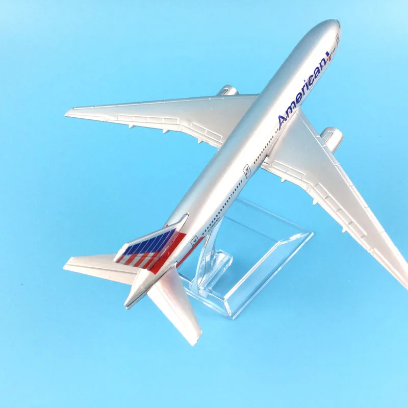 Модель самолета 16 см модель американского Боинг 777 из литого металла 1:400