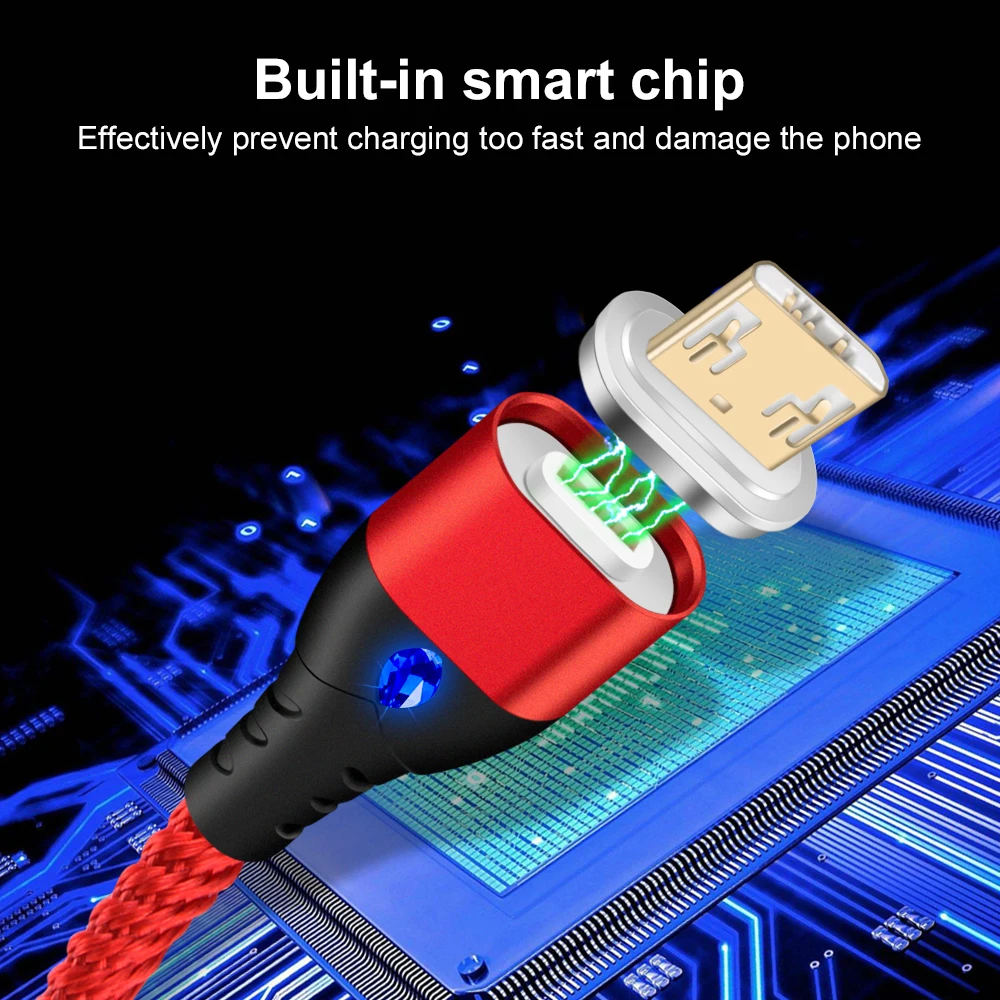 Магнитный кабель OLAF USB Тип C Сверхбыстрая Зарядка телефона магнитное зарядное