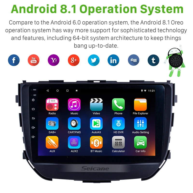Seicane 2Din Android 8 1 автомобильное радио GPS Navi головное устройство для Suzuki BREZZA 2016 2017 2018 с