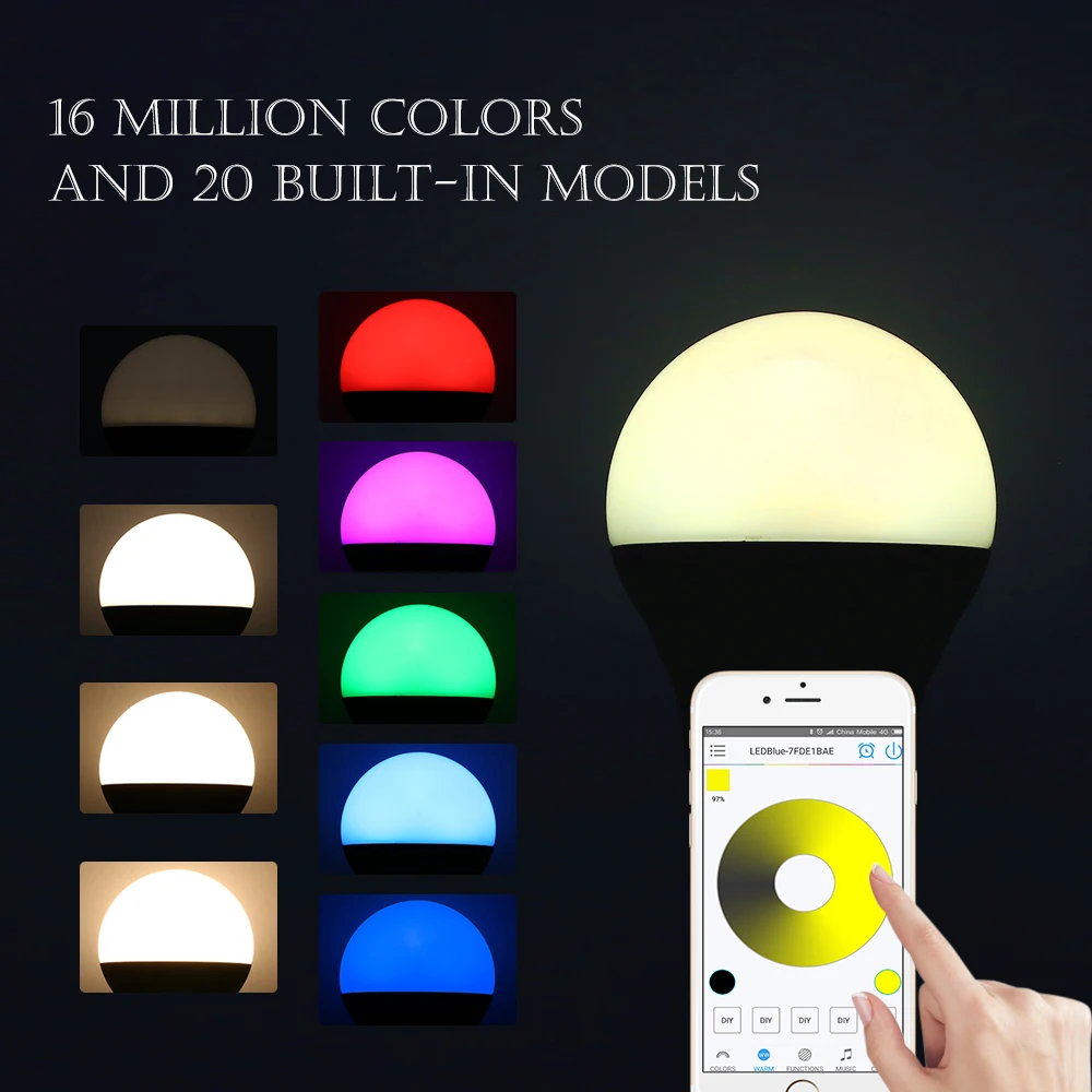 Распродажа! 50000 часов Elelight Светодиодный лампочки Bluetooth 4 0 RGB теплый свет
