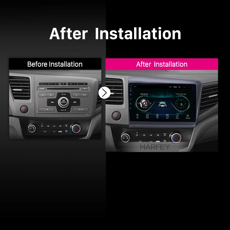 Harfey 10 1 ''Android 8 автомобильный навигатор Muiltimedia плеер для 2012 2013 Honda Civic радио GPS