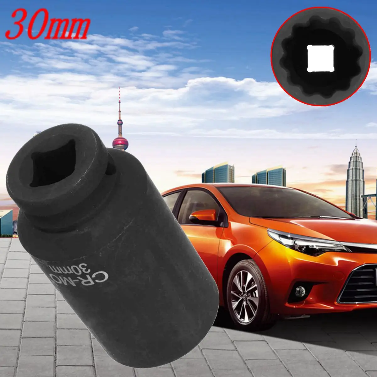 30mm 1/2&quot DR 12 Point Spindle Axle Nut Socket Bolt Impact Sockets Hub CR-MO For Toyota for Lexus | Автомобили и мотоциклы
