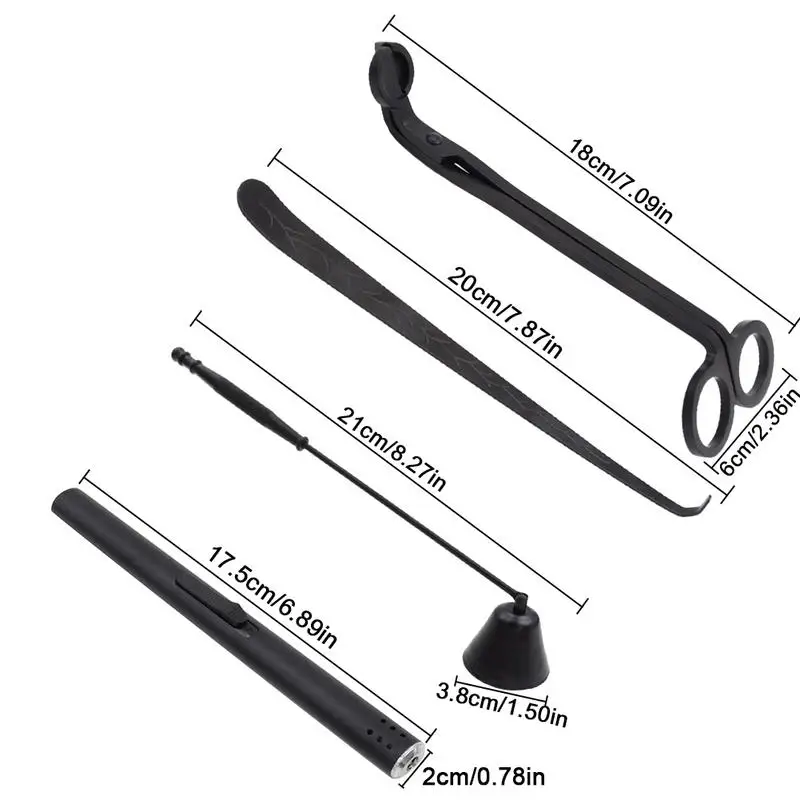 

4 Piece Set Candle Wick Trimmer Candle Snuffer Candle Plate Wick Dipper Candle Supplies Care Kit Creative Gift For Wax Lovers