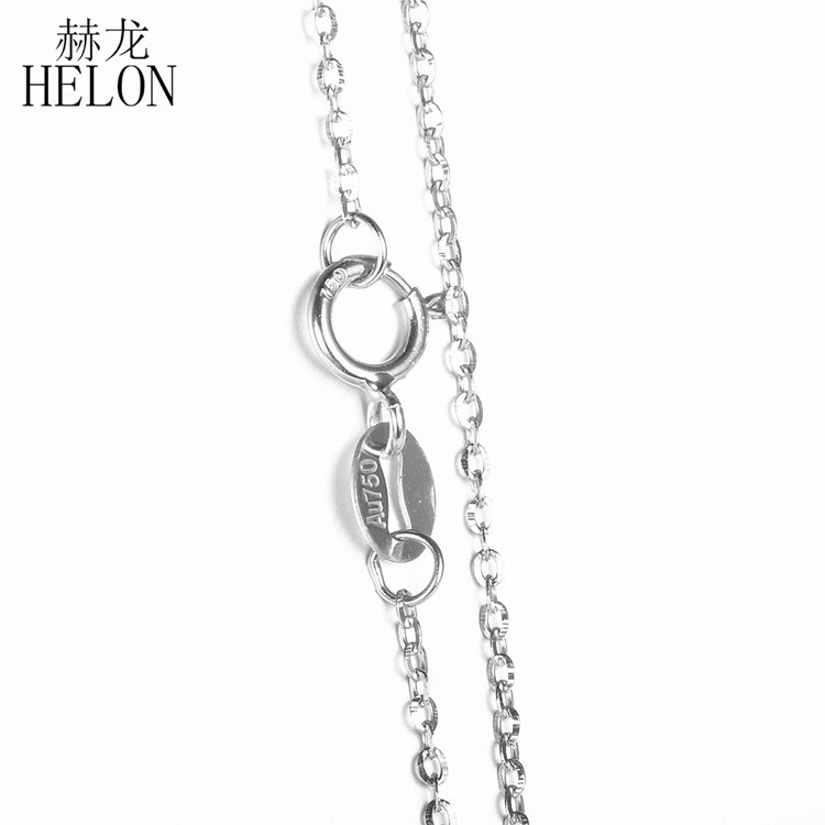 HELON Solid 18K White Gold 0.1ct VVS/FG Lab Grown Moissanites Diamond Engagement Wedding Pendant Necklaces Trendy Jewelry Gift | Украшения