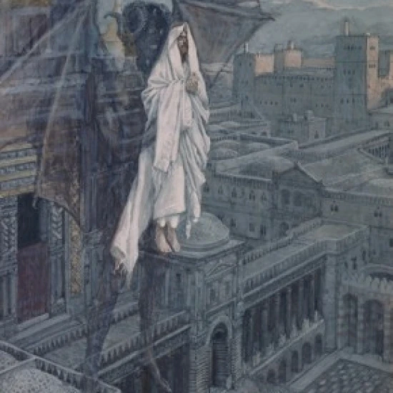 Иисус взял на вершину храма Иакова J. Tissot (1839 1902/French) плакат печать (24x36)|Таблички и