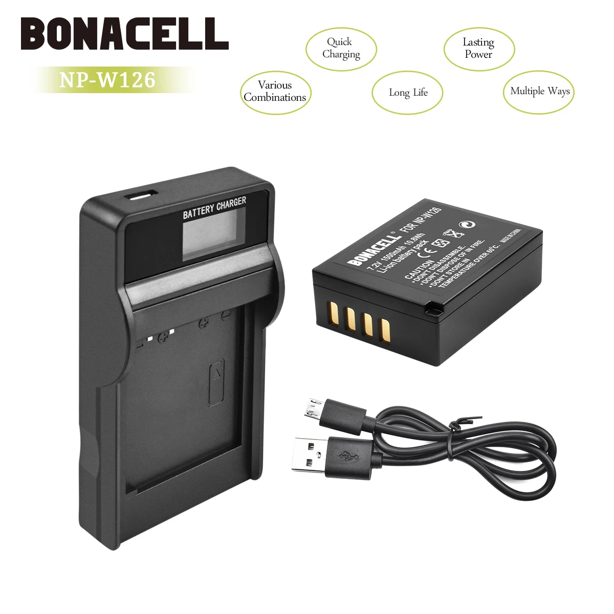 Bonacell 1400 мАч NP W126 NPW126 запасная батарея + ЖК зарядное устройство для Fujifilm FinePix HS30EXR