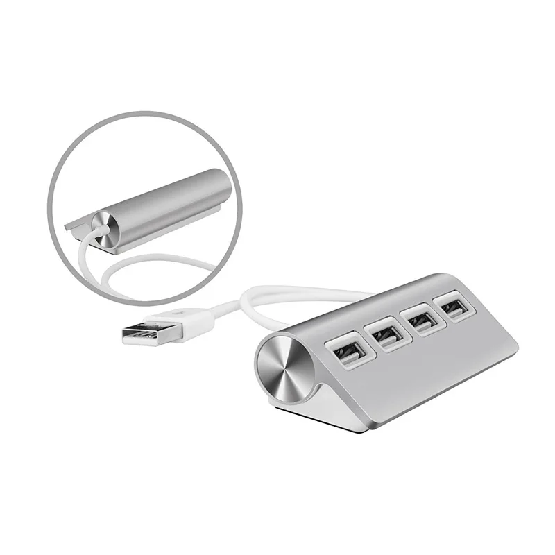 Usb-хаб Высококачественная 4-портовая алюминиевая фотовспышка с 11-дюймовым