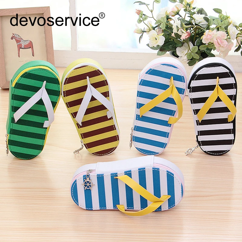 Пенал в полоску для канцелярских принадлежностей оригинальные шлепанцы большие
