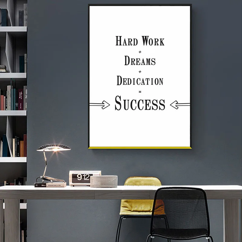 Мотивационные постеры с цитатами принты успех-жесткая работа + мечта преданность