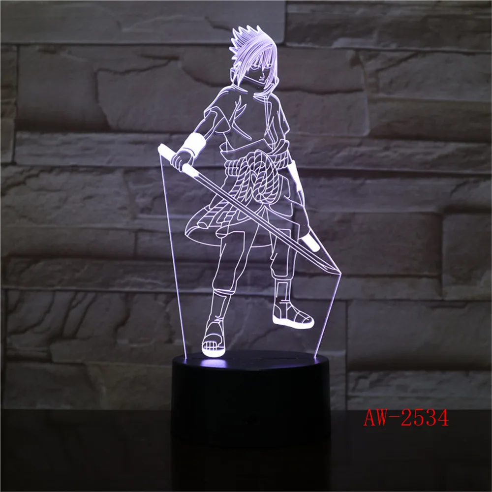 Светодиодная настольная лампа для моделирования Uchiha Sasuke 7 цветов|Ночники| |