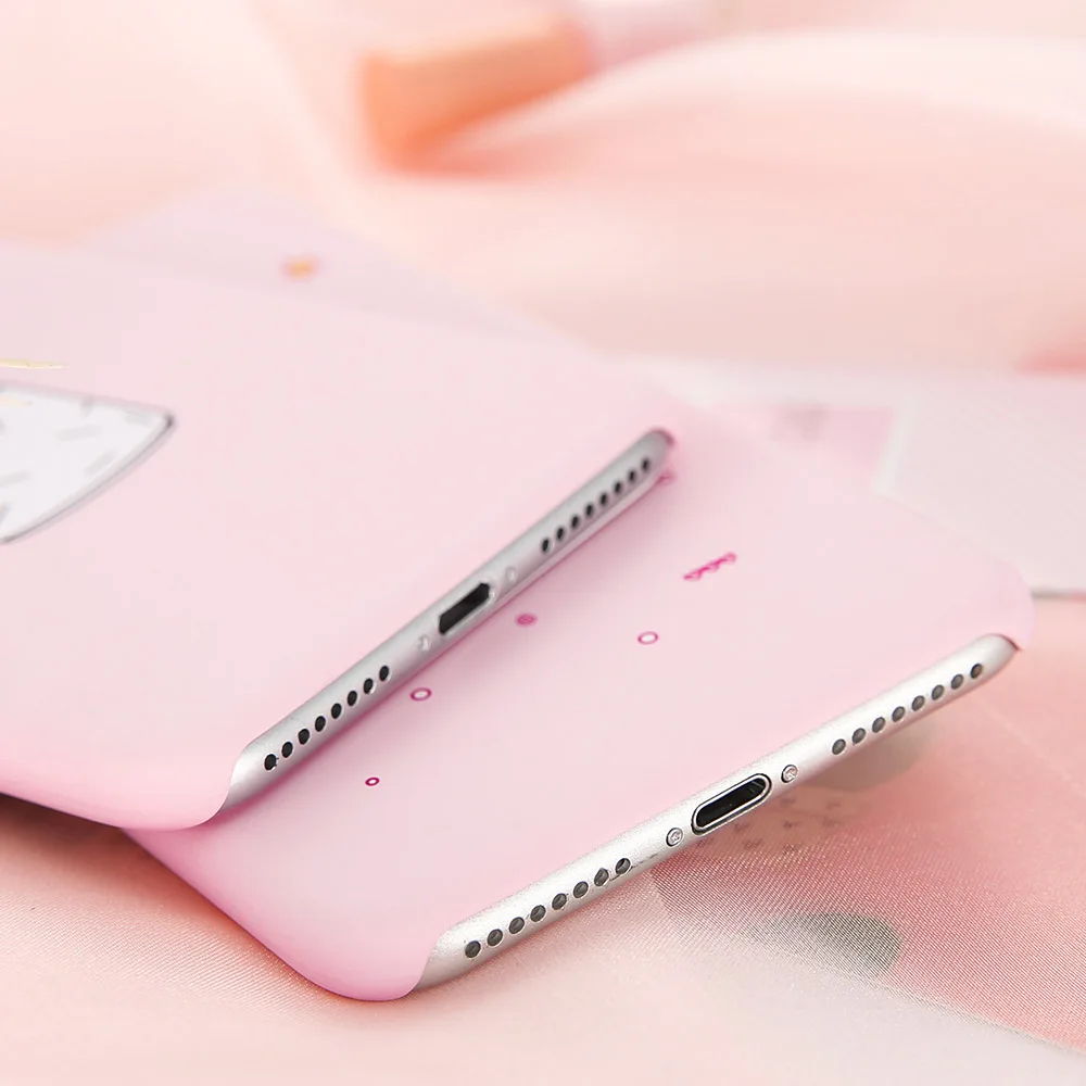 KISSCASE милые чехлы для телефонов с рисунком iPhone 7 8 Plus X мультяшный чехол Жесткий