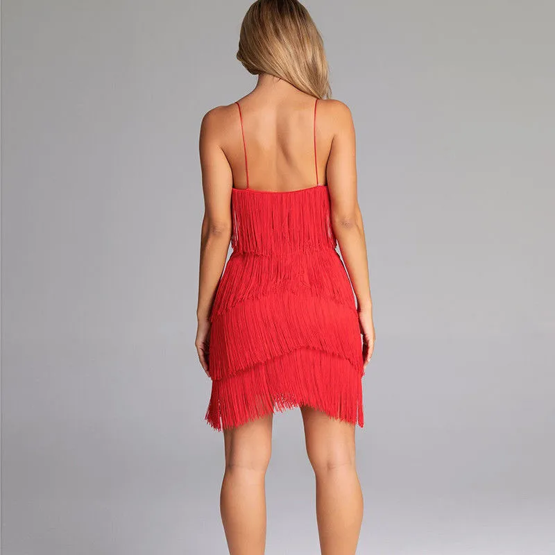 Женское мини-платье с кисточками летнее модное пляжное платье без рукавов