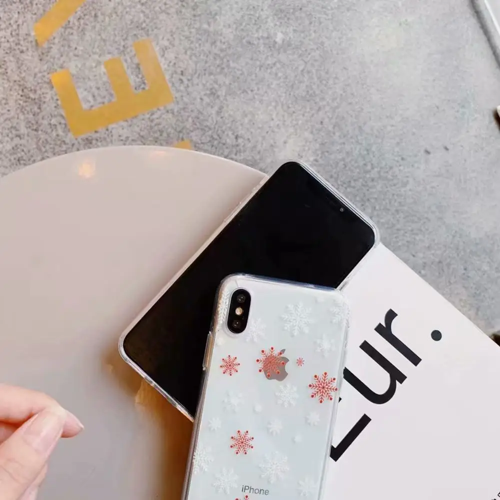 JONSNOW роспись чехол для iPhone 8 7 плюс 6 6s Рождественская елка снежинка Мягкий