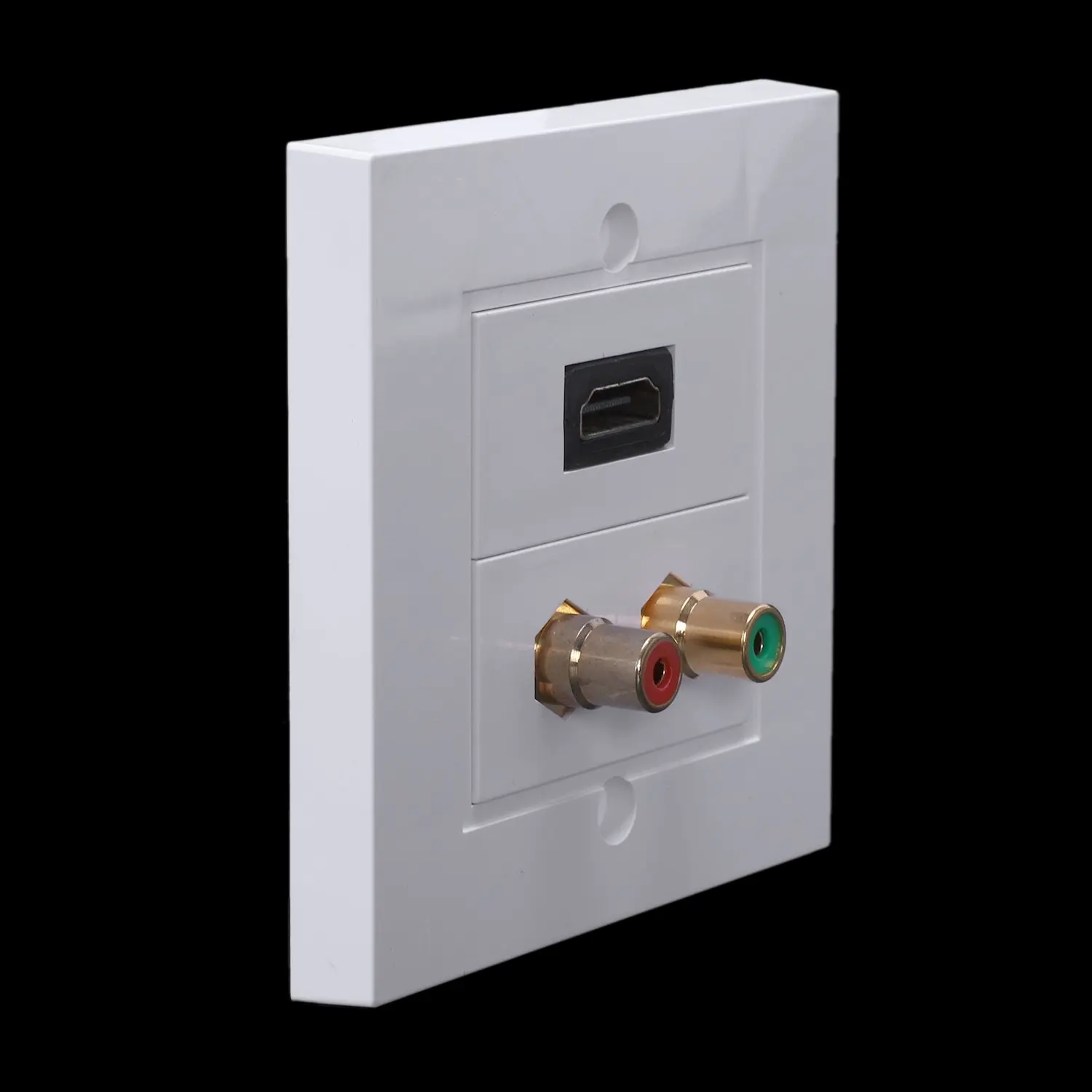 Белый цвет Hdmi 2 Rca настенная панель 86 мм пластина Аудио Видео разъем гнездо к