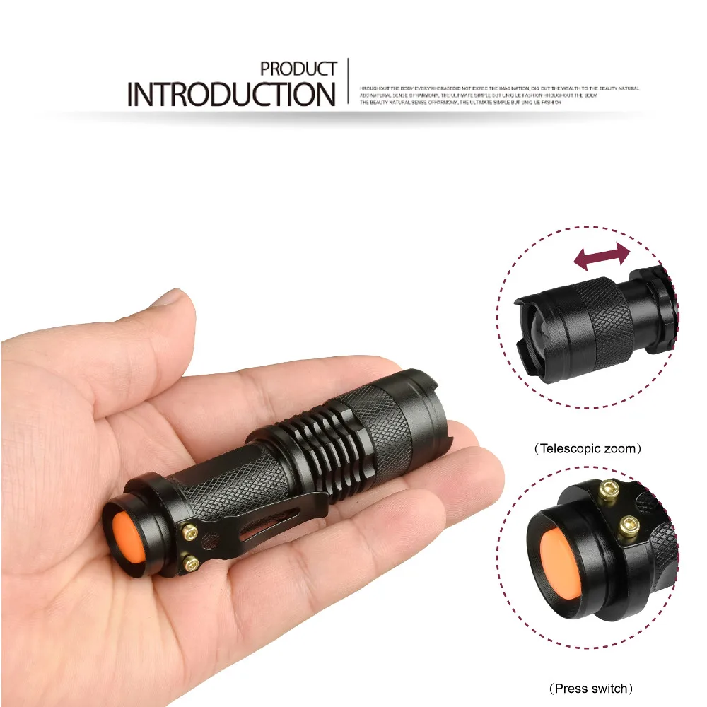 XANES мини фонарик SK68 COB XPE AA/14500 Регулируемый зум Фонарь ручка 4 режима