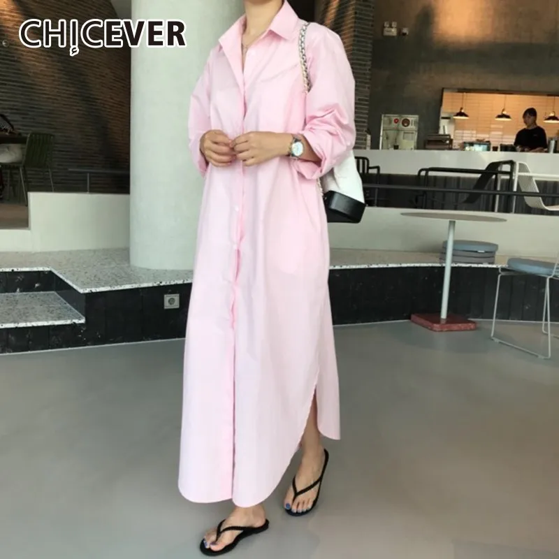 Женское длинное платье с отложным воротником CHICEVER повседневное свободное
