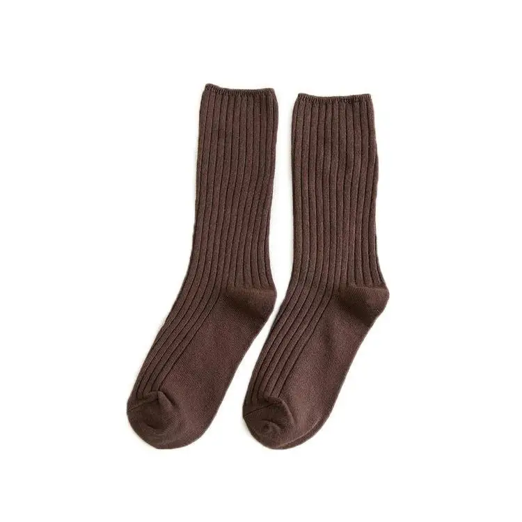 Женские модные повседневные Однотонные эластичные носки средней длины один