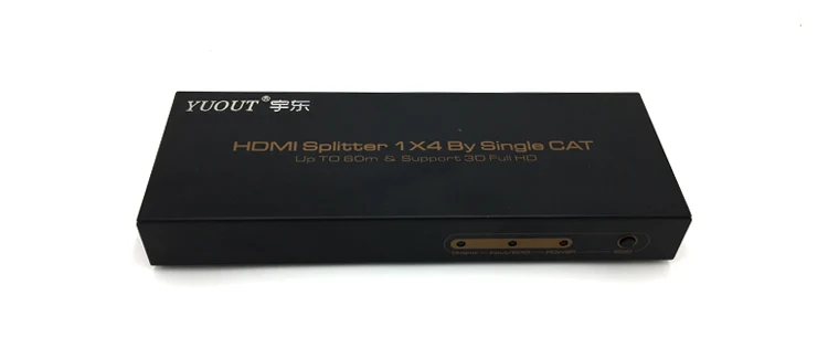 Бесплатная доставка 1 шт./лот HDMI разветвитель 1x4 от CAT6/7 60 м удлинитель передатчик 4