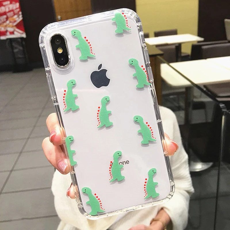 Милый мультяшный чехол LOVECOM с динозавром для телефона iPhone 12 11 Pro Max Mini XS XR X 7 8 6S Plus